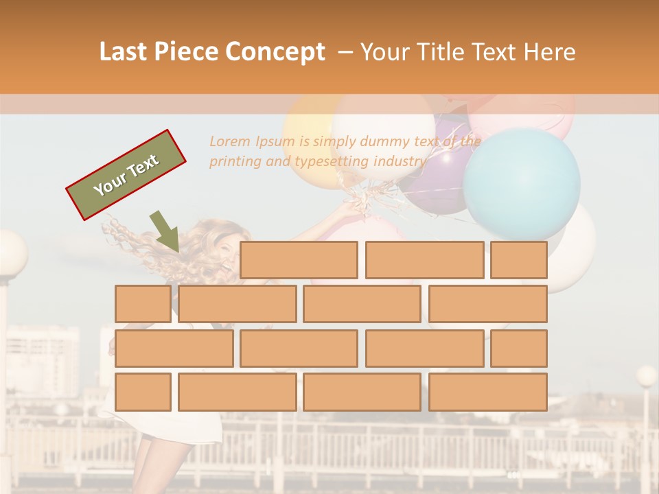 A Woman Holding A Bunch Of Balloons In Her Hand PowerPoint Template