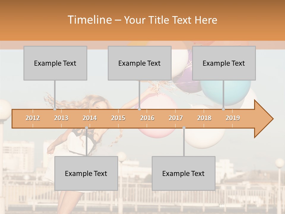 A Woman Holding A Bunch Of Balloons In Her Hand PowerPoint Template