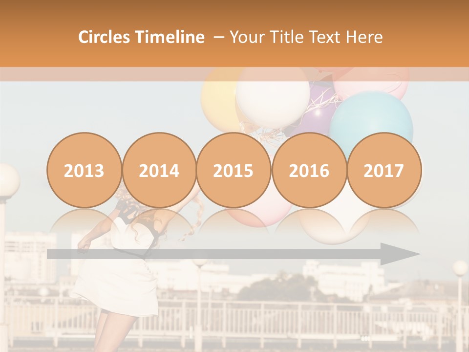 A Woman Holding A Bunch Of Balloons In Her Hand PowerPoint Template