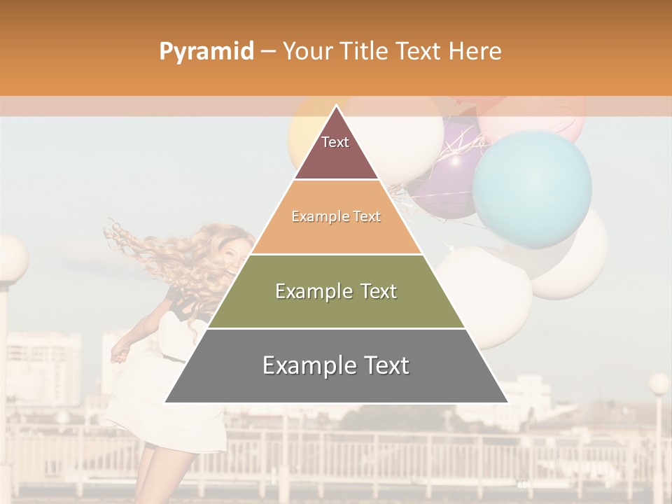 A Woman Holding A Bunch Of Balloons In Her Hand PowerPoint Template