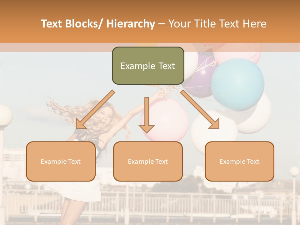 A Woman Holding A Bunch Of Balloons In Her Hand PowerPoint Template