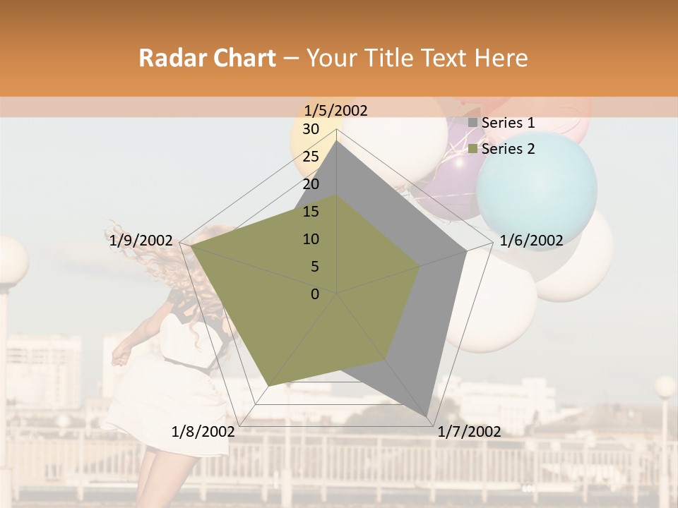 A Woman Holding A Bunch Of Balloons In Her Hand PowerPoint Template