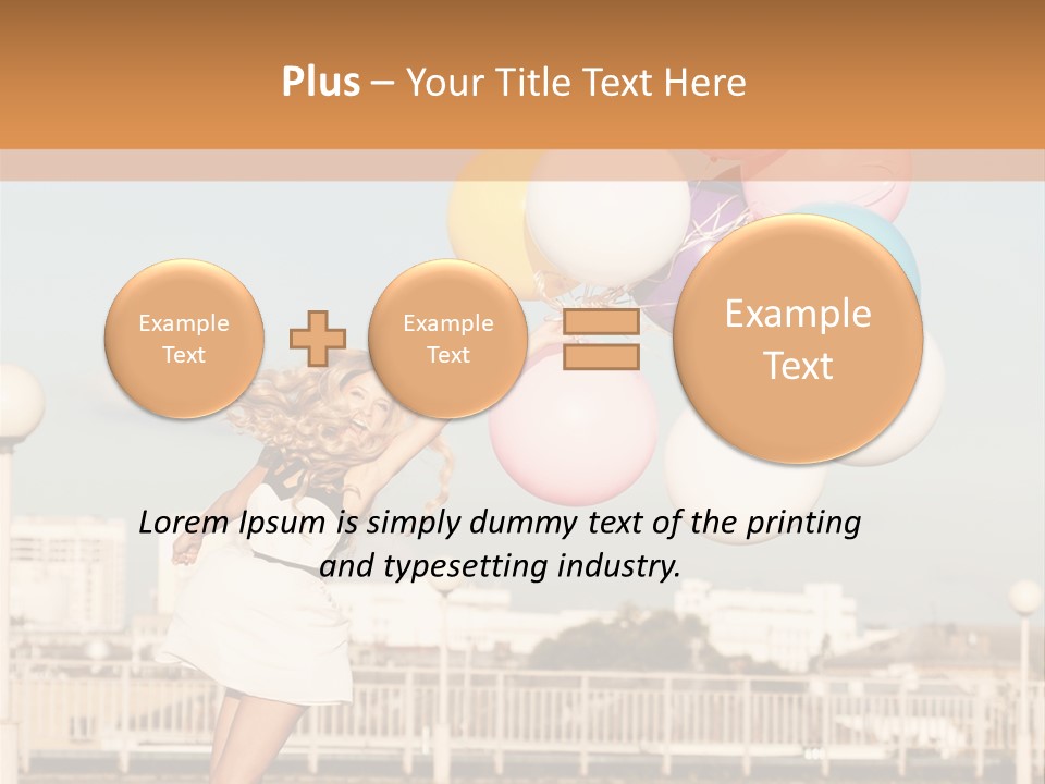 A Woman Holding A Bunch Of Balloons In Her Hand PowerPoint Template