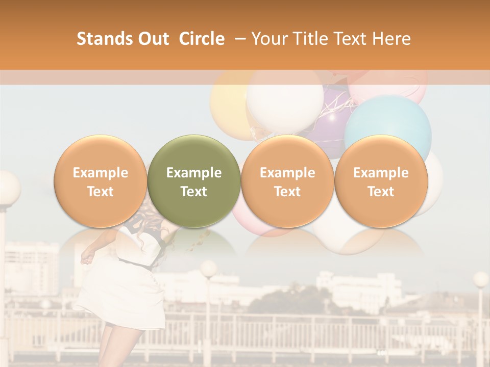 A Woman Holding A Bunch Of Balloons In Her Hand PowerPoint Template