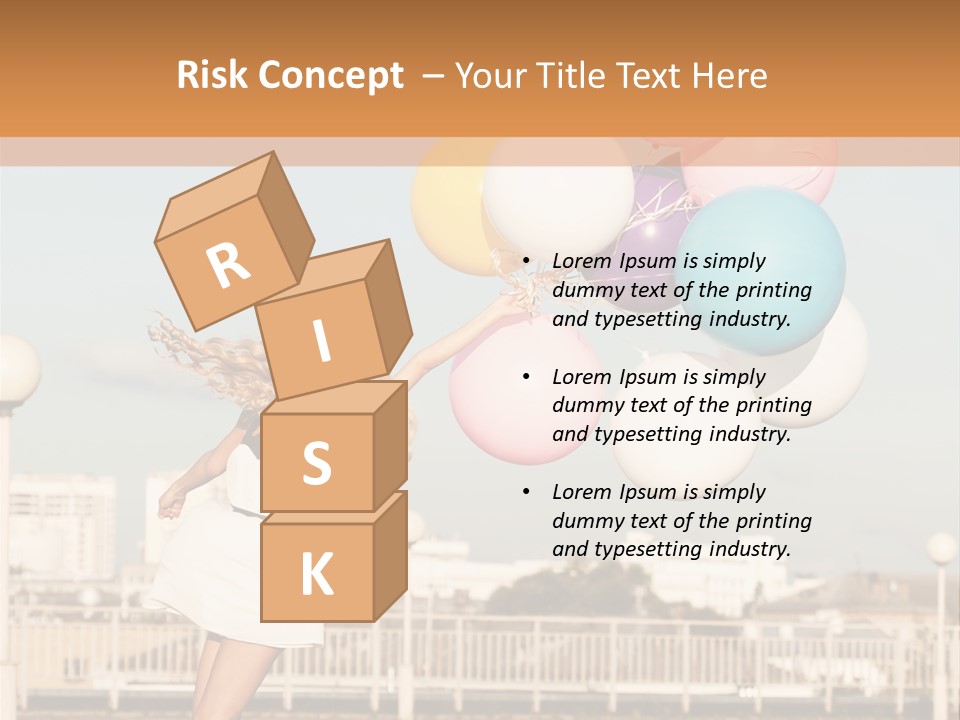 A Woman Holding A Bunch Of Balloons In Her Hand PowerPoint Template