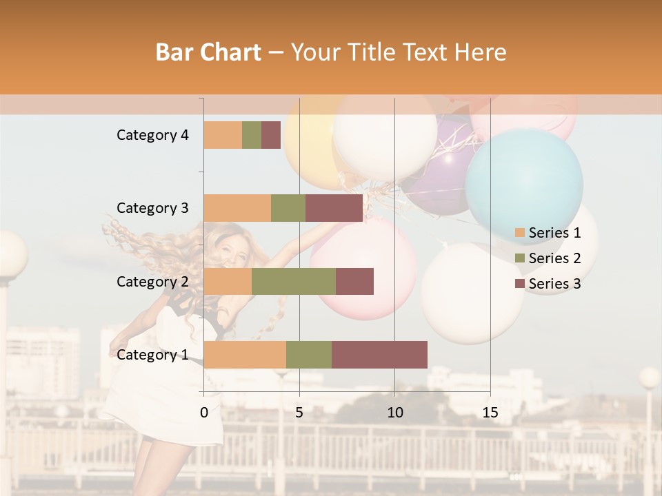 A Woman Holding A Bunch Of Balloons In Her Hand PowerPoint Template