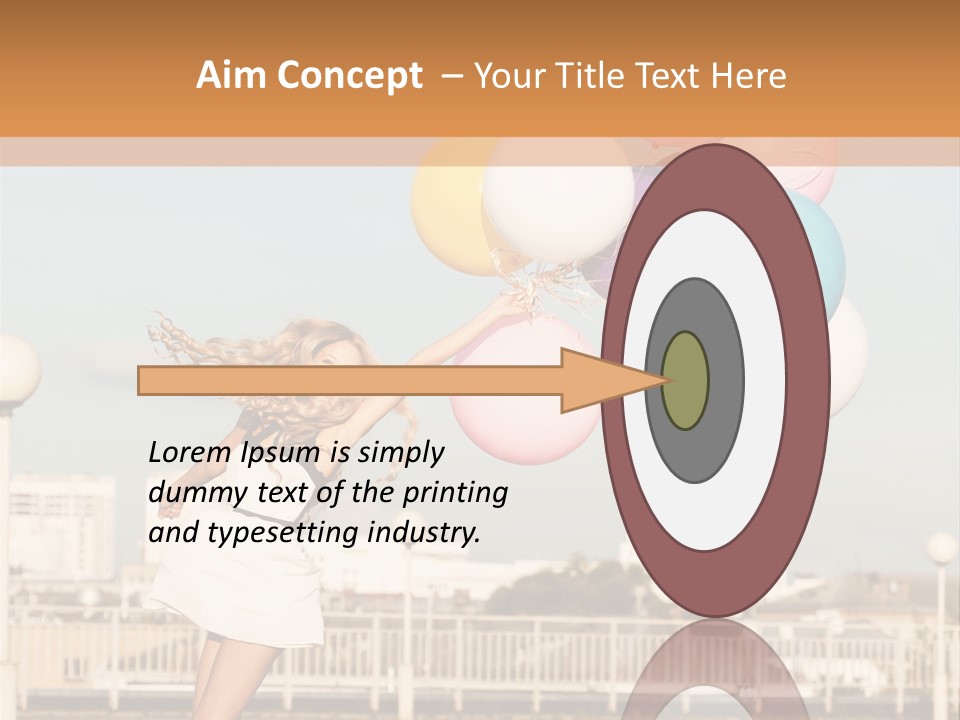 A Woman Holding A Bunch Of Balloons In Her Hand PowerPoint Template