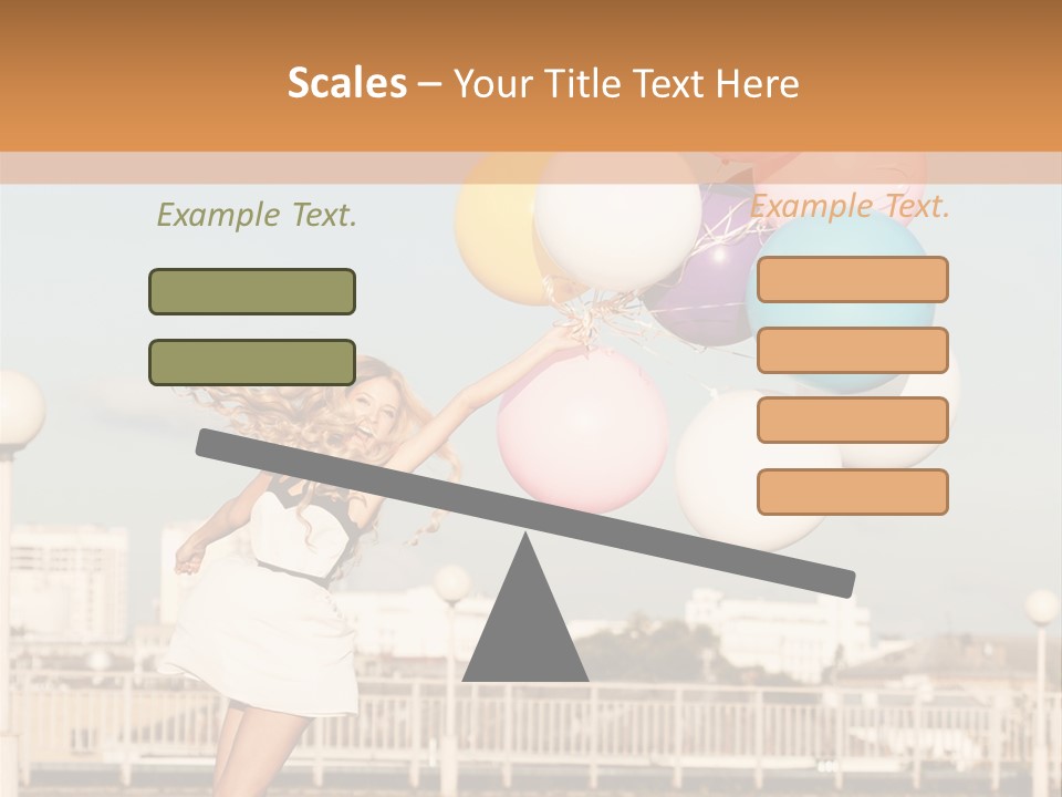 A Woman Holding A Bunch Of Balloons In Her Hand PowerPoint Template