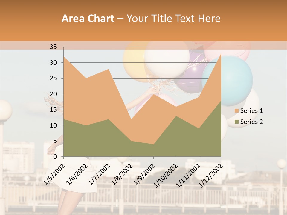 A Woman Holding A Bunch Of Balloons In Her Hand PowerPoint Template