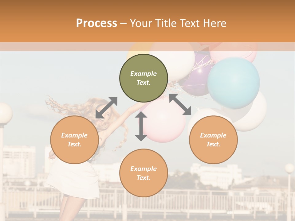 A Woman Holding A Bunch Of Balloons In Her Hand PowerPoint Template