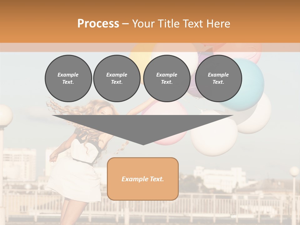 A Woman Holding A Bunch Of Balloons In Her Hand PowerPoint Template