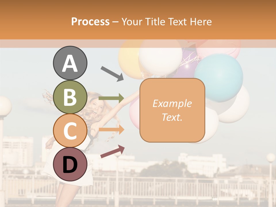 A Woman Holding A Bunch Of Balloons In Her Hand PowerPoint Template