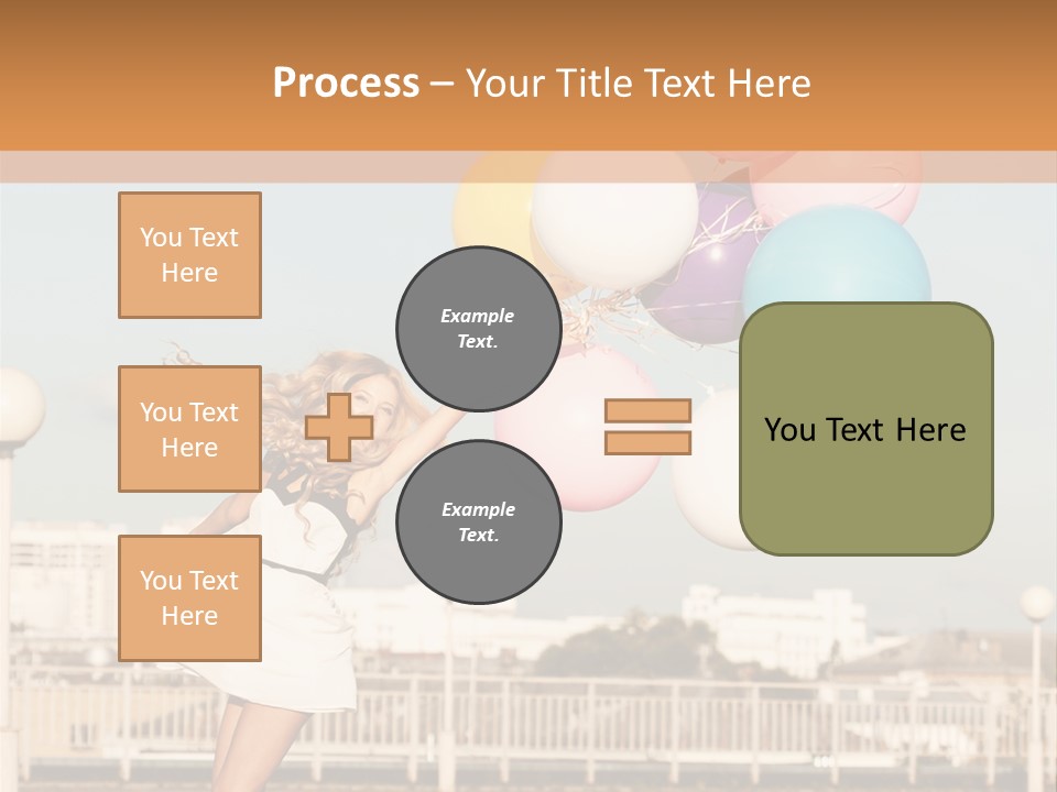 A Woman Holding A Bunch Of Balloons In Her Hand PowerPoint Template