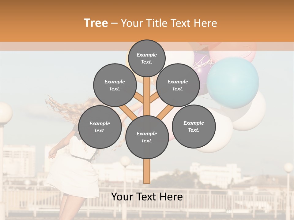 A Woman Holding A Bunch Of Balloons In Her Hand PowerPoint Template