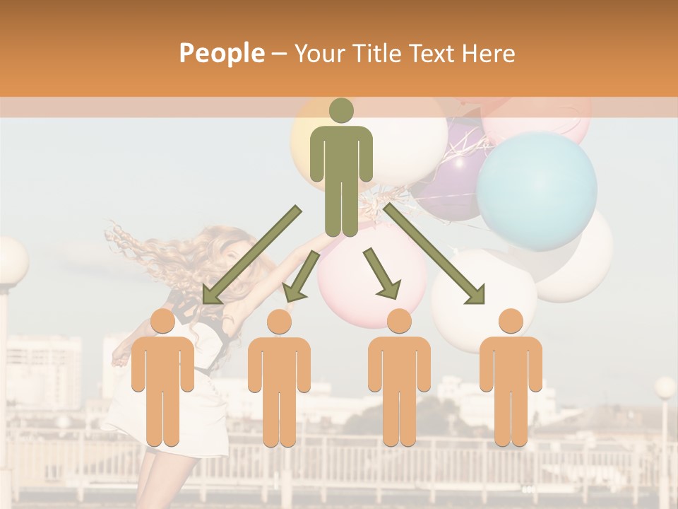 A Woman Holding A Bunch Of Balloons In Her Hand PowerPoint Template