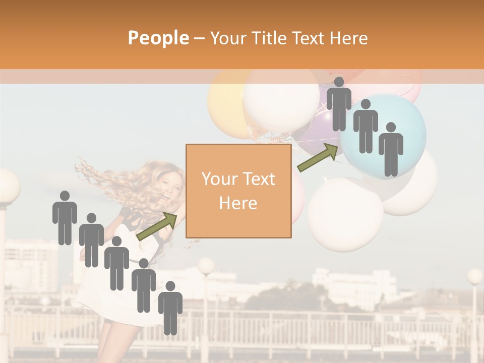 A Woman Holding A Bunch Of Balloons In Her Hand PowerPoint Template