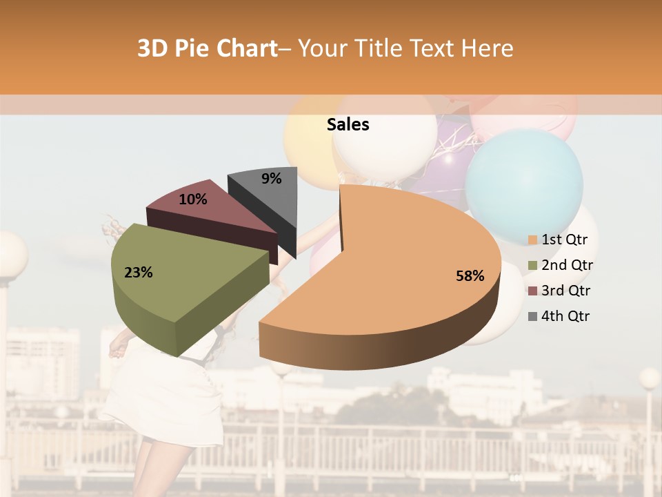 A Woman Holding A Bunch Of Balloons In Her Hand PowerPoint Template