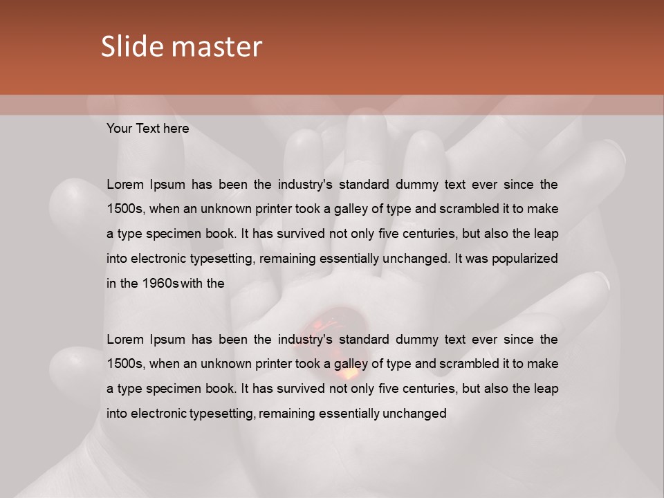 A Group Of Hands Holding A Red Heart Powerpoint Template PowerPoint Template