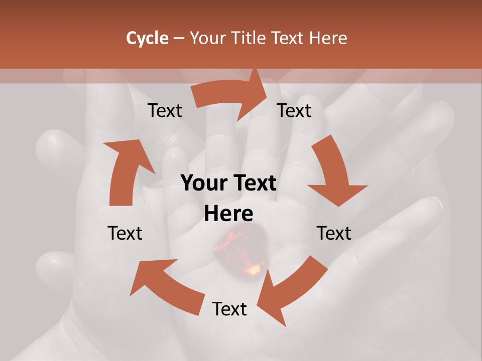 A Group Of Hands Holding A Red Heart Powerpoint Template PowerPoint Template