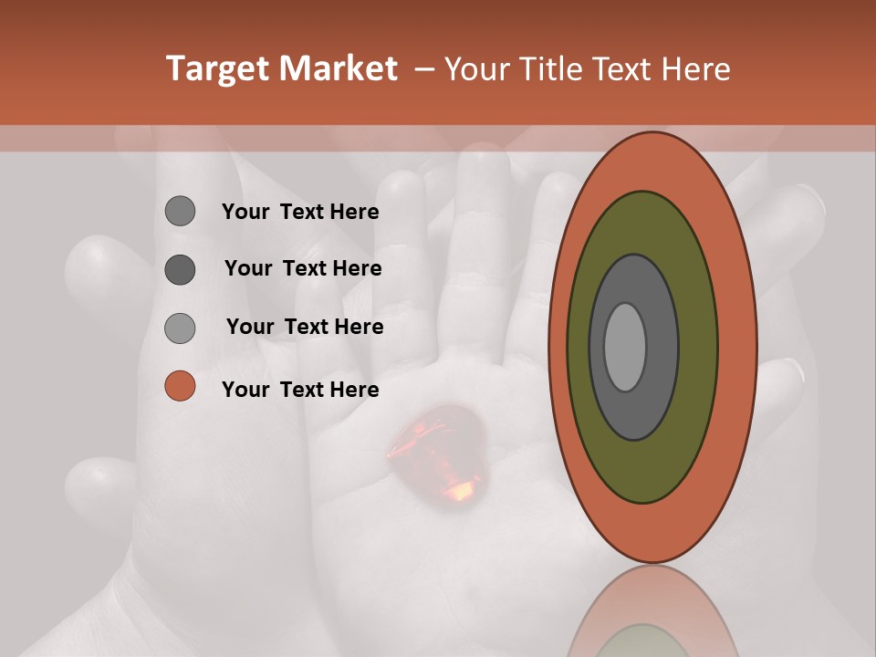 A Group Of Hands Holding A Red Heart Powerpoint Template PowerPoint Template