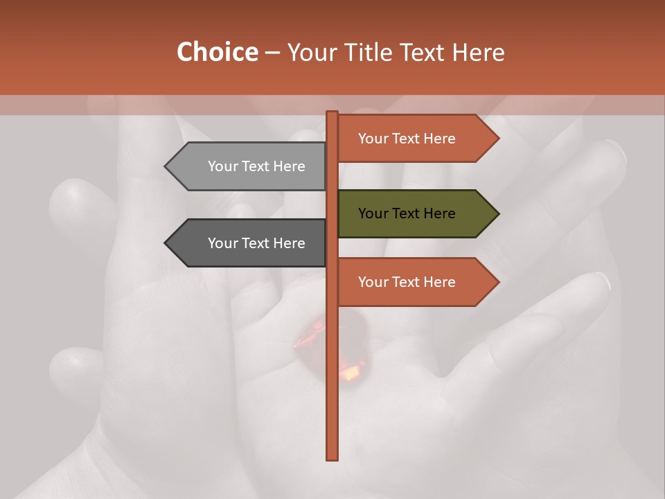 A Group Of Hands Holding A Red Heart Powerpoint Template PowerPoint Template