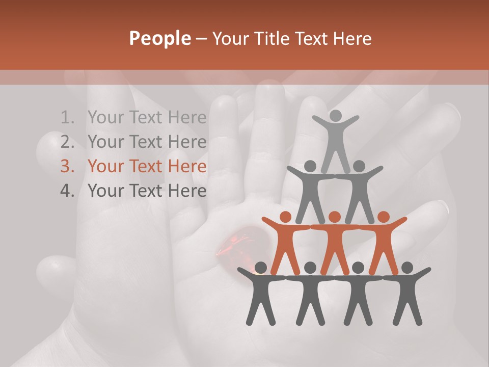 A Group Of Hands Holding A Red Heart Powerpoint Template PowerPoint Template