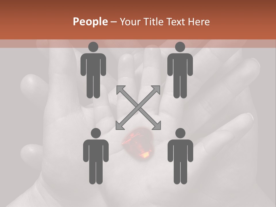 A Group Of Hands Holding A Red Heart Powerpoint Template PowerPoint Template
