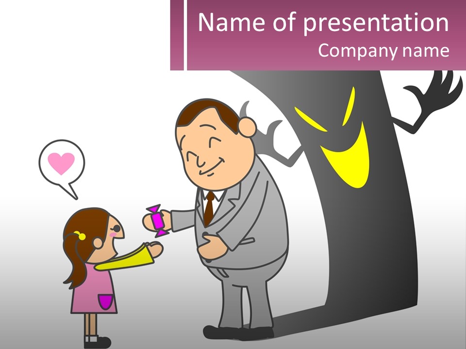 A Man Giving A Little Girl A Gift PowerPoint Template