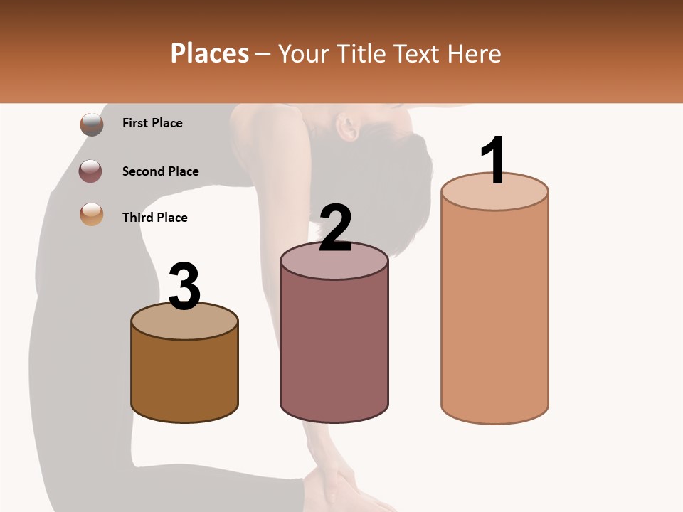 A Woman In A Yoga Pose With A Sign In Front Of Her PowerPoint Template