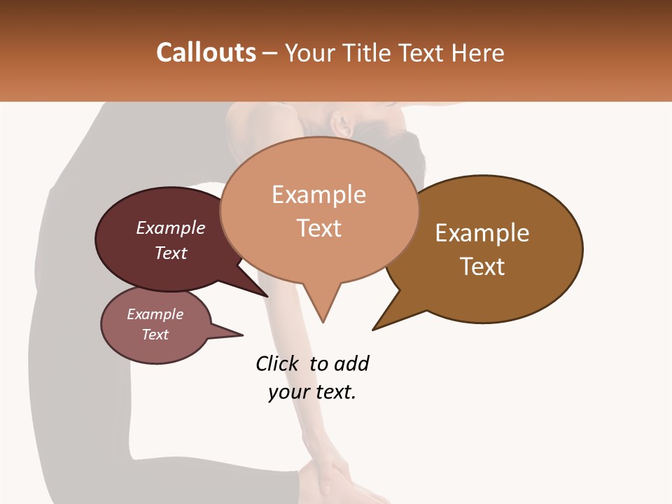 A Woman In A Yoga Pose With A Sign In Front Of Her PowerPoint Template