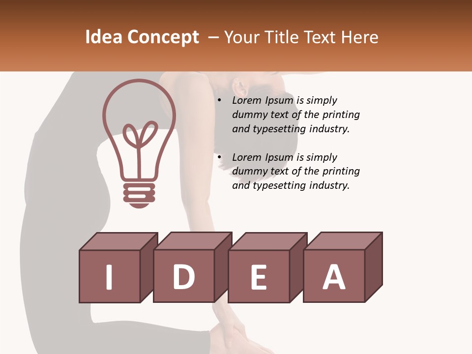 A Woman In A Yoga Pose With A Sign In Front Of Her PowerPoint Template