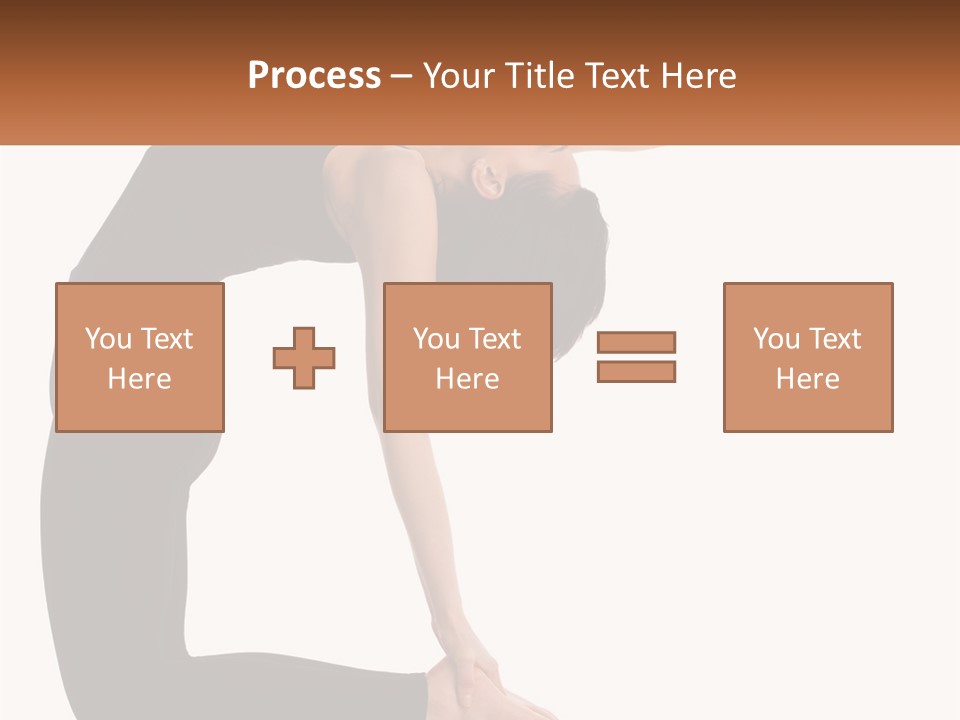 A Woman In A Yoga Pose With A Sign In Front Of Her PowerPoint Template