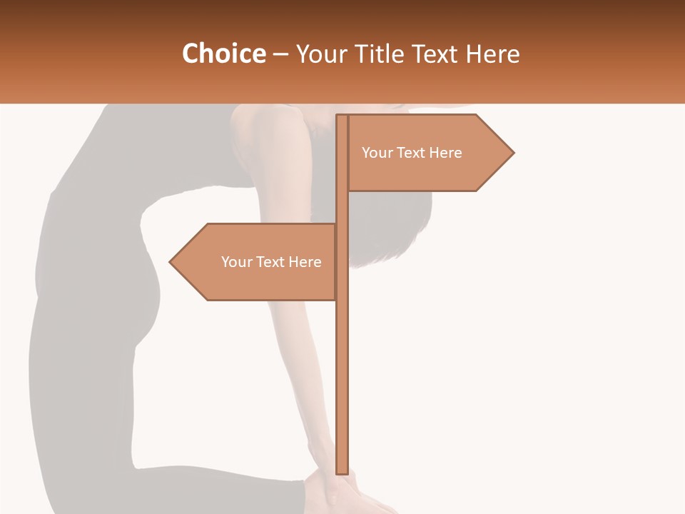 A Woman In A Yoga Pose With A Sign In Front Of Her PowerPoint Template