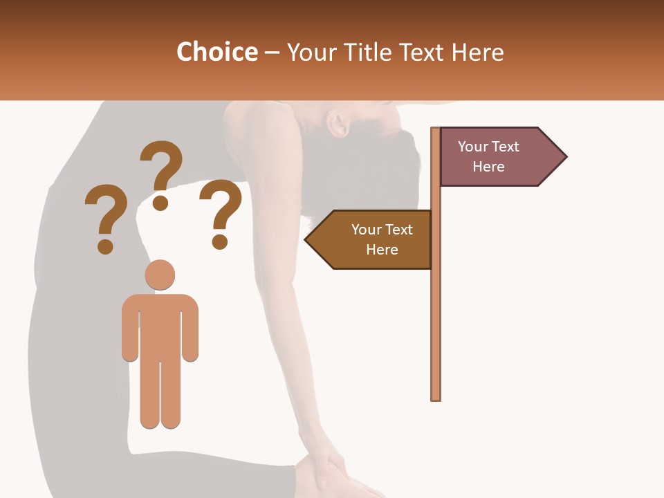 A Woman In A Yoga Pose With A Sign In Front Of Her PowerPoint Template