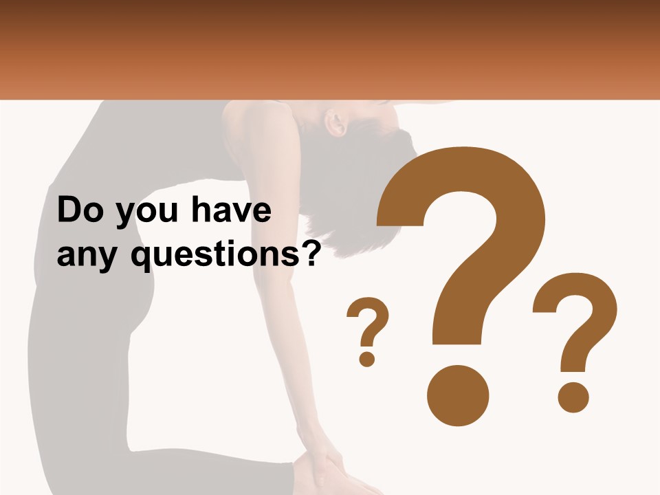 A Woman In A Yoga Pose With A Sign In Front Of Her PowerPoint Template