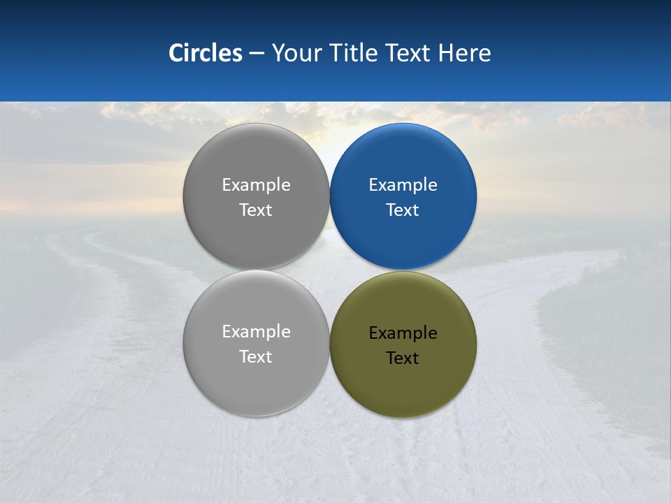 A Dirt Road With The Sun Setting In The Background PowerPoint Template