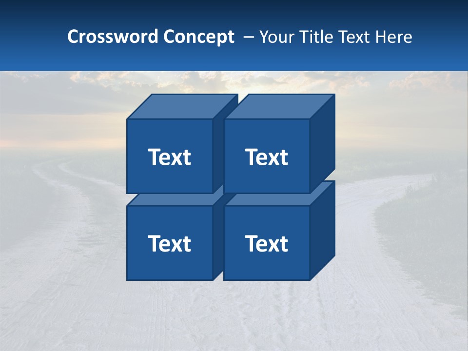 A Dirt Road With The Sun Setting In The Background PowerPoint Template