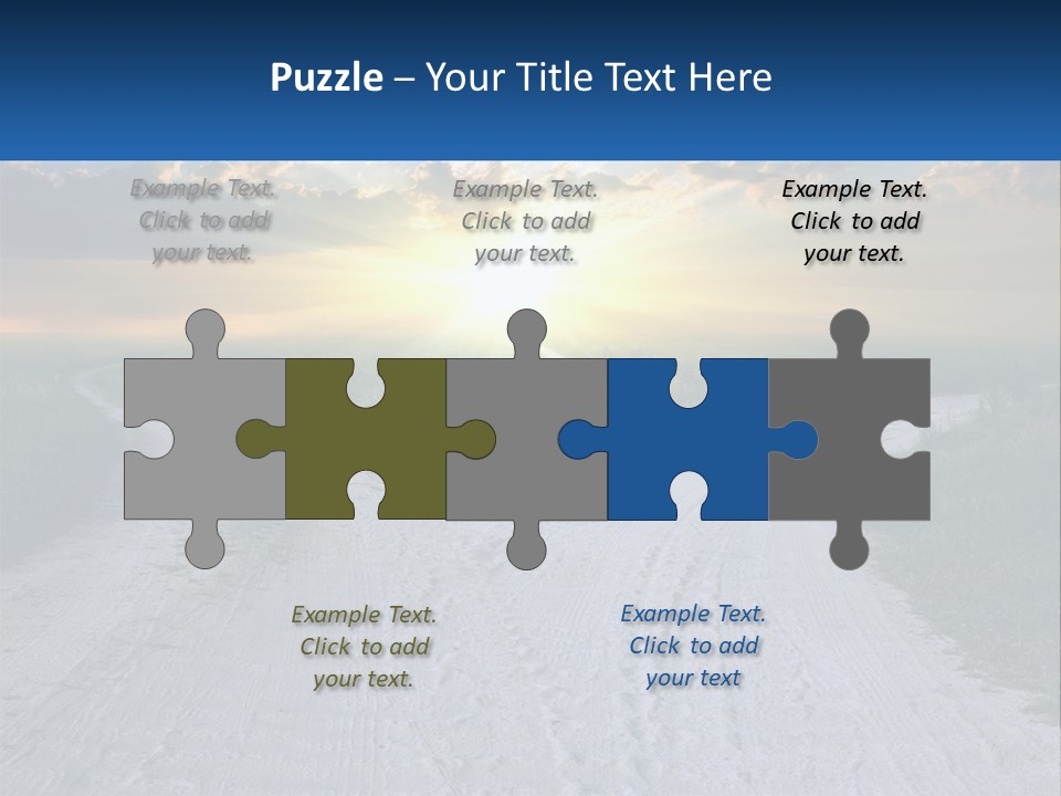 A Dirt Road With The Sun Setting In The Background PowerPoint Template