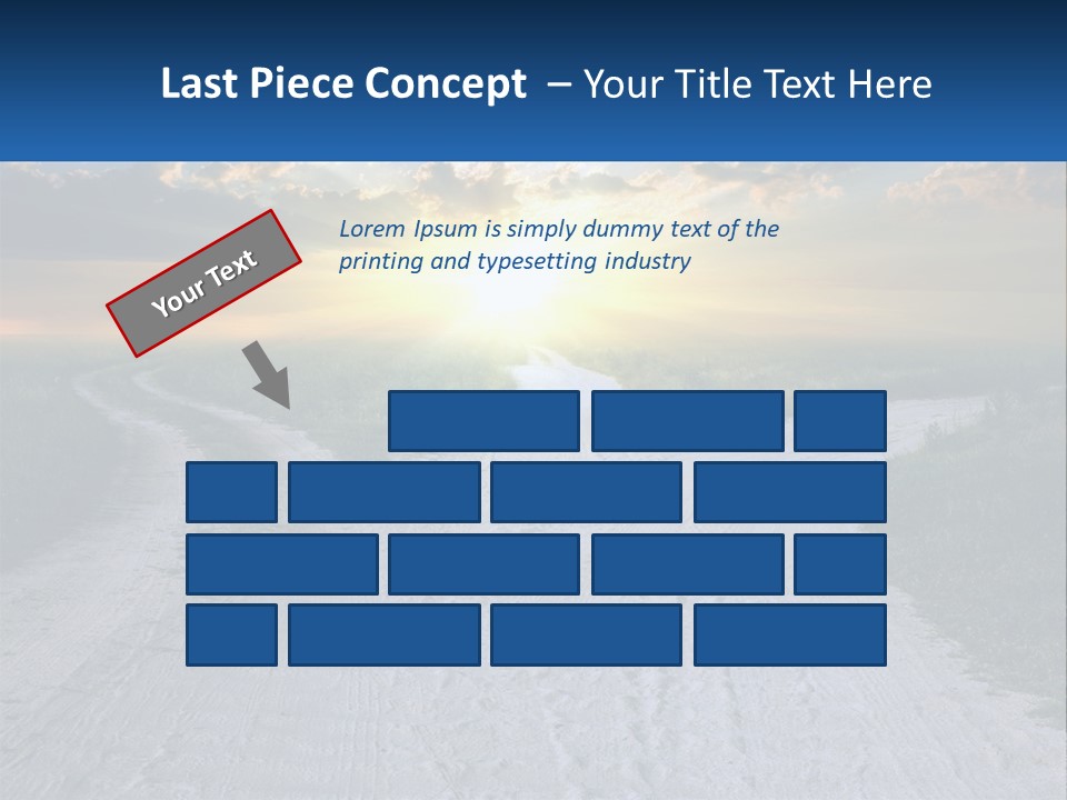 A Dirt Road With The Sun Setting In The Background PowerPoint Template