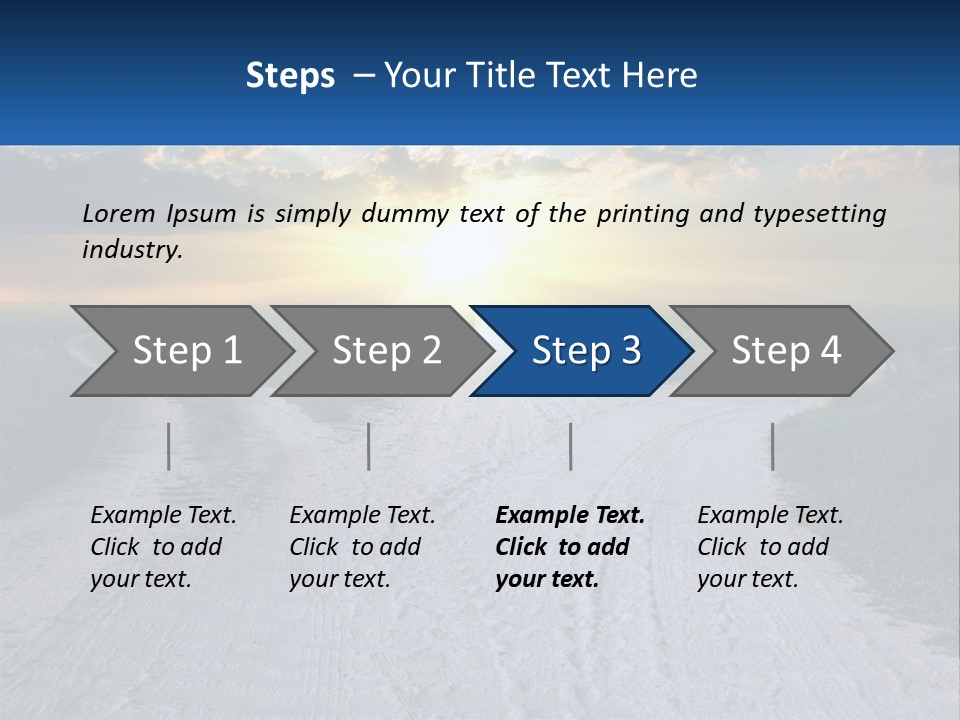 A Dirt Road With The Sun Setting In The Background PowerPoint Template