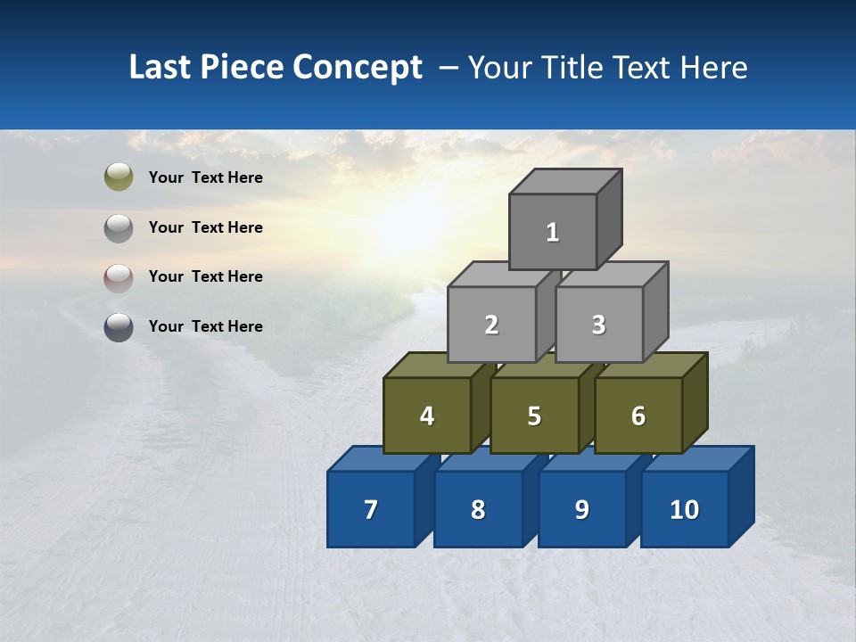 A Dirt Road With The Sun Setting In The Background PowerPoint Template