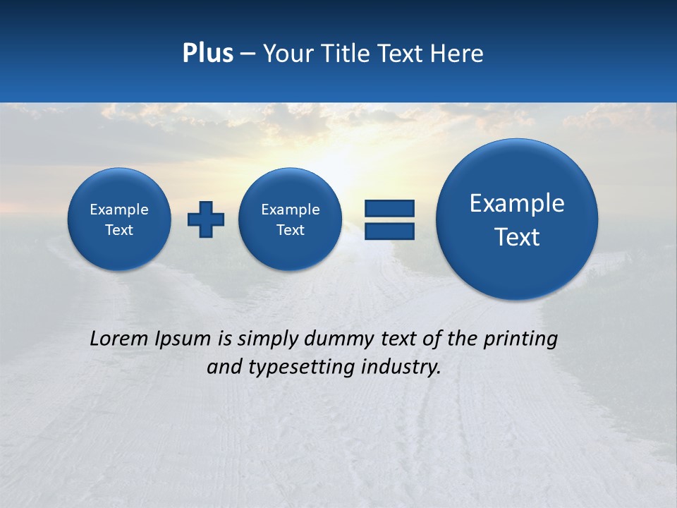 A Dirt Road With The Sun Setting In The Background PowerPoint Template