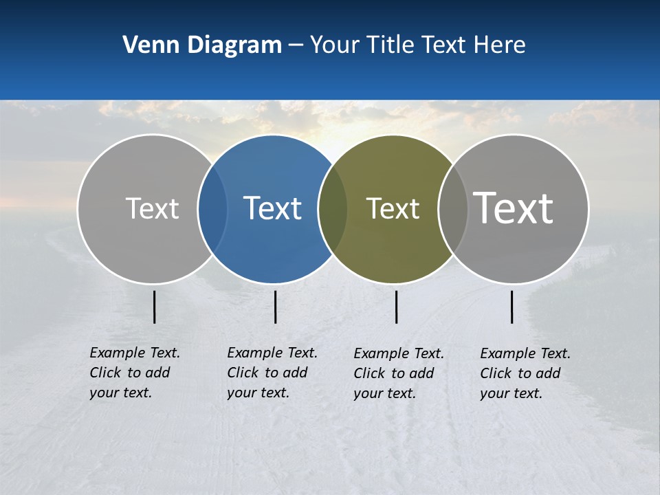 A Dirt Road With The Sun Setting In The Background PowerPoint Template