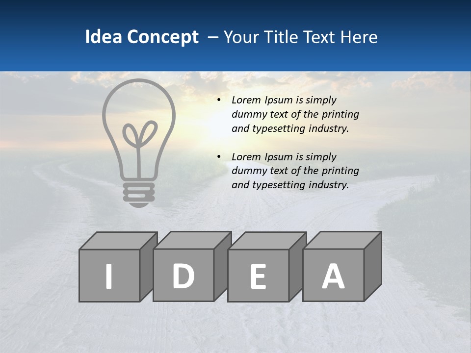 A Dirt Road With The Sun Setting In The Background PowerPoint Template