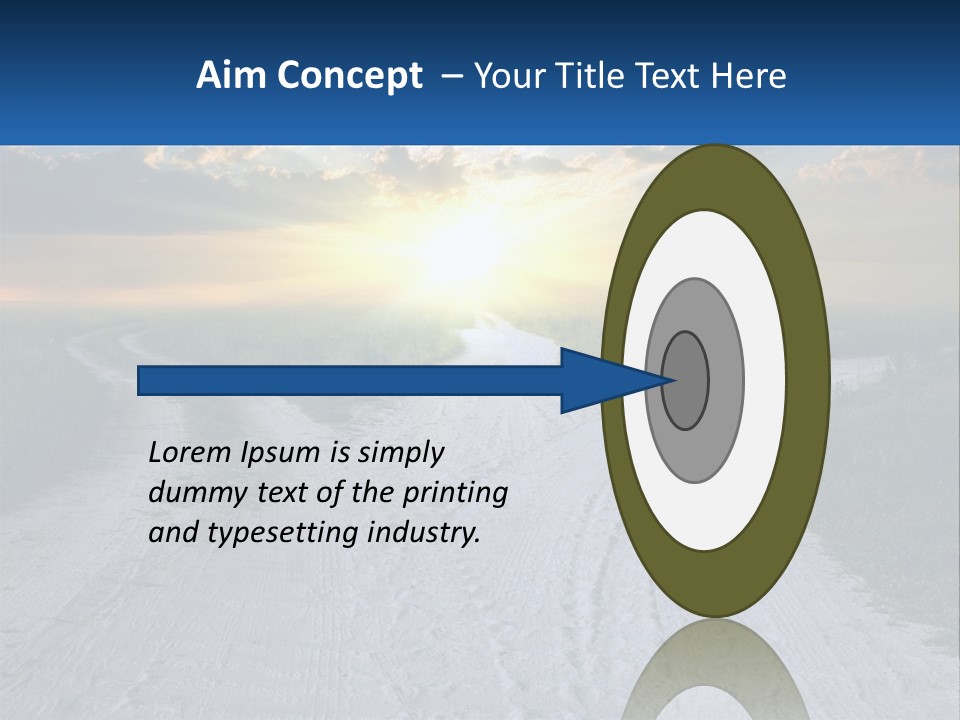 A Dirt Road With The Sun Setting In The Background PowerPoint Template