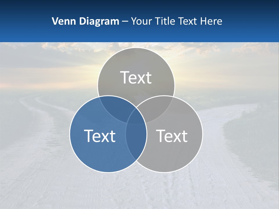 A Dirt Road With The Sun Setting In The Background PowerPoint Template