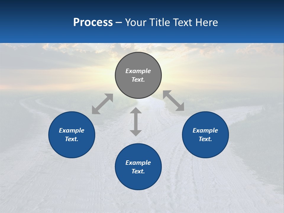 A Dirt Road With The Sun Setting In The Background PowerPoint Template