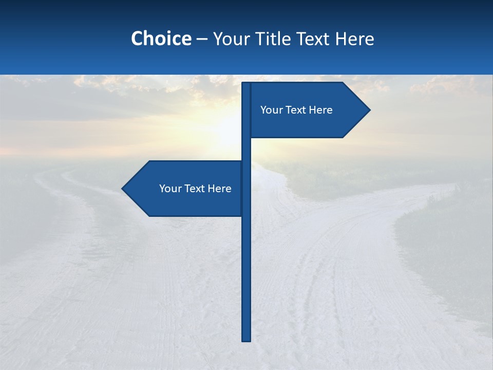 A Dirt Road With The Sun Setting In The Background PowerPoint Template