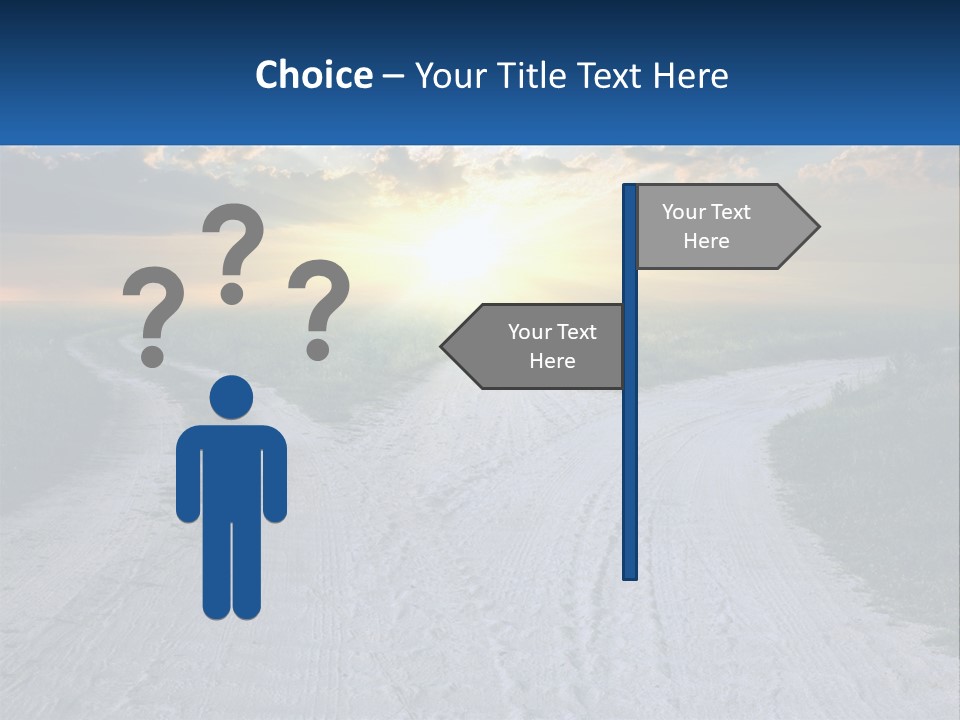 A Dirt Road With The Sun Setting In The Background PowerPoint Template
