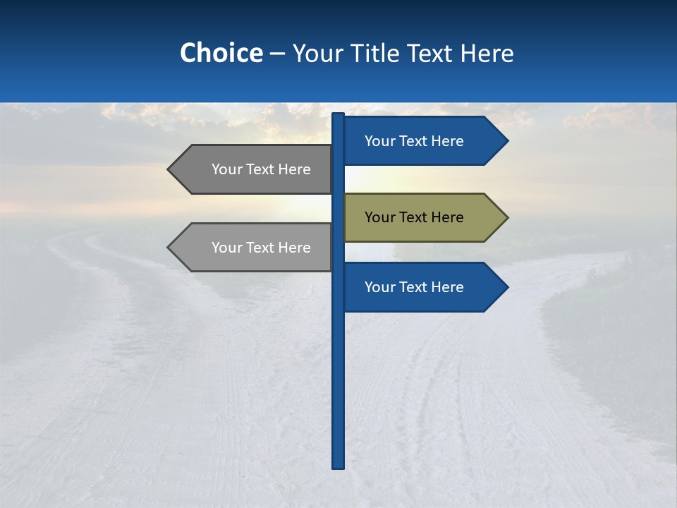 A Dirt Road With The Sun Setting In The Background PowerPoint Template